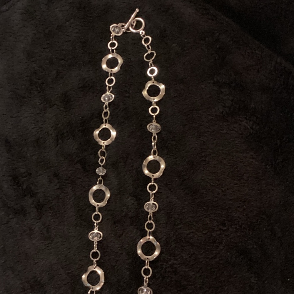 Silver Necklace with Crystal Accents